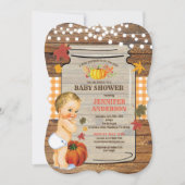 Petite invitation citrouille baby shower Russe Fal (Devant)