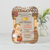 Petite invitation citrouille baby shower Russe Fal (Debout devant)