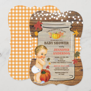 Petite invitation citrouille baby shower Russe Fal