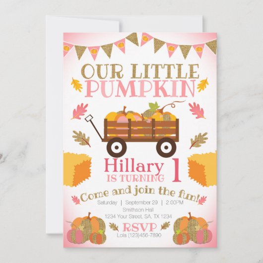 Petite invitation Citrouille, Citrouille Patch Ann (Devant)