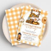 Petite Invitation Citrouille En vichy Baby shower