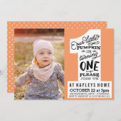 petite invitation d'anniversaire citrouille (Devant / Derrière)