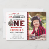 Petite invitation d'anniversaire de bûcheron avec (Devant)