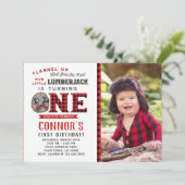 Petite invitation d'anniversaire de bûcheron avec (Debout devant)