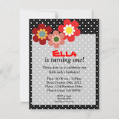 Petite invitation d'anniversaire de coccinelle (Dos)