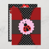 Petite invitation d'anniversaire de coccinelle (Devant / Derrière)