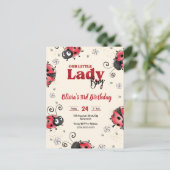 Petite invitation d'anniversaire de coccinelle (Debout devant)
