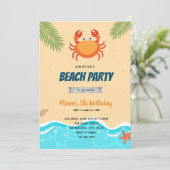 Petite invitation d'anniversaire de crabe (Debout devant)
