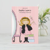 Petite invitation d'anniversaire de diva (Debout devant)