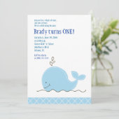 Petite invitation d'anniversaire de la baleine (Debout devant)