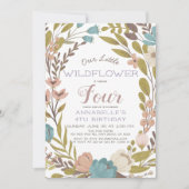 Petite invitation d'anniversaire Fleur sauvage (Devant)