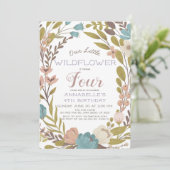 Petite invitation d'anniversaire Fleur sauvage (Debout devant)
