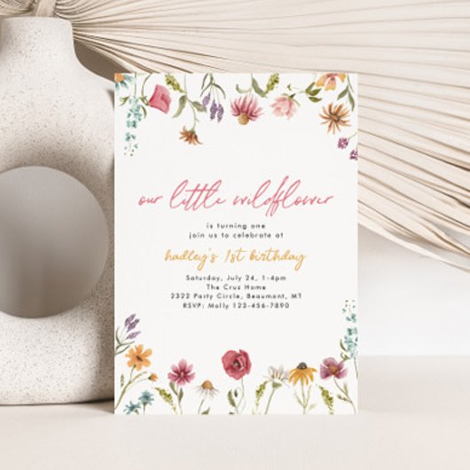 Petite invitation d'anniversaire Fleur sauvage | A