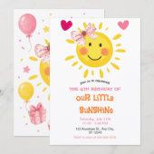 Petite Invitation d'anniversaire Sunshine Joyeux S (Devant / Derrière)