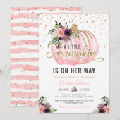 Petite invitation de Baby shower Citrouille - 5x7 (Devant / Derrière)