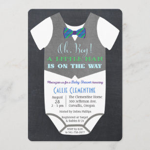 Petite invitation de baby shower de cravate d'arc