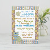 Petite invitation de baby shower de monstres (Debout devant)