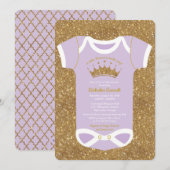 Petite invitation de baby shower de princesse (Devant / Derrière)
