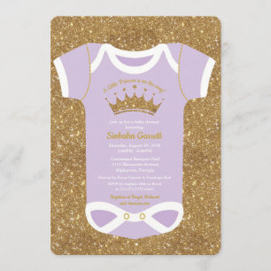 Petite invitation de baby shower de princesse