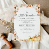 petite invitation de baby shower de script citroui