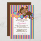 Petite invitation de baby shower de singe (Devant / Derrière)