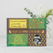 Petite invitation de baby shower de singe (Debout devant)