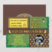 Petite invitation de baby shower de singe (Devant / Derrière)