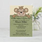 Petite invitation de baby shower de singe (Debout devant)