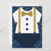 Petite invitation de baby shower d'homme (Dos)