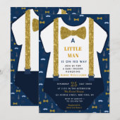 Petite invitation de baby shower d'homme (Devant / Derrière)