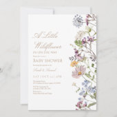Petite invitation de Baby shower frontalier Fleur  (Devant)
