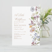 Petite invitation de Baby shower frontalier Fleur  (Debout devant)