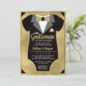 Petite invitation de Baby shower Gentleman, Tuxedo (Debout devant)