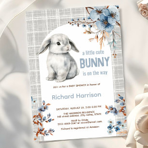 Petite invitation de baby shower lapin de forêt ru