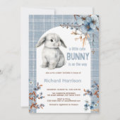Petite invitation de baby shower lapin de forêt ru (Devant)