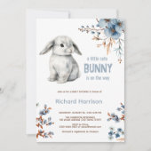 Petite invitation de baby shower lapin de forêt ru (Devant)