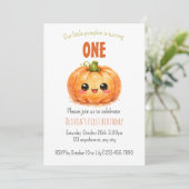 Petite invitation de citrouille pour fête d'annive (Debout devant)