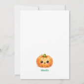 Petite invitation de citrouille pour fête d'annive (Dos)