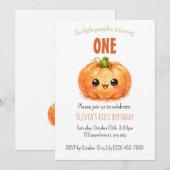 Petite invitation de citrouille pour fête d'annive (Devant / Derrière)