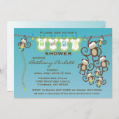 Petite invitation de douche de bébé de singe (Devant / Derrière)