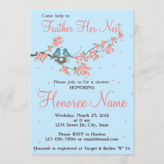 Petite invitation de douche d'inséparables