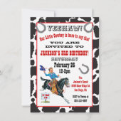 Petite invitation de fête d'anniversaire de cowboy (Devant)