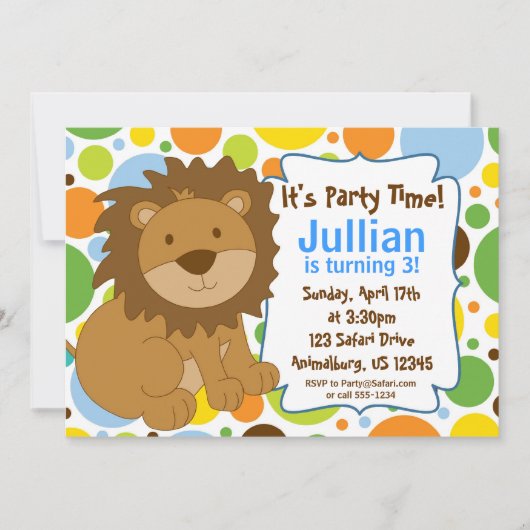 Petite invitation de fête d'anniversaire du Roi (Devant)