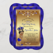 Petite invitation de prince baby shower, (Devant / Derrière)