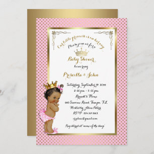 Petite invitation de princesse baby shower, à la
