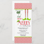 Petite invitation de vacances de Noël d'Elf (Devant / Derrière)