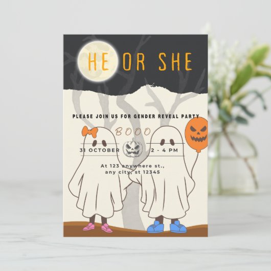 Petite invitation d'Halloween (Debout devant)