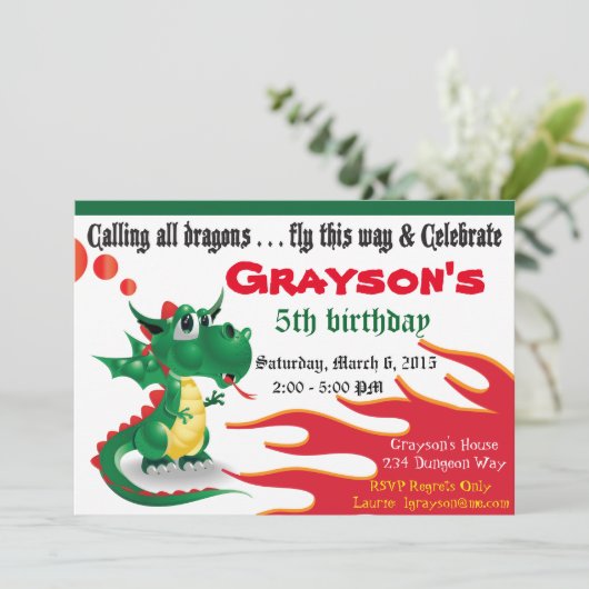 Petite Invitation Dragon (Debout devant)