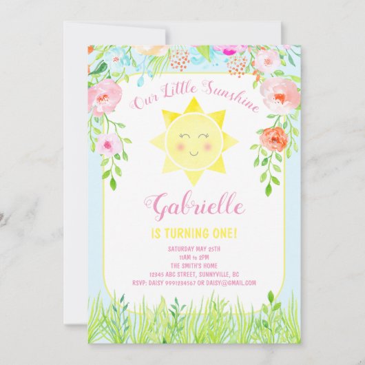Petite Invitation Ensoleillée, Invitation à la Fêt (Devant)