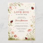 Petite Invitation Fête de Bébé Coccinelle (Devant)